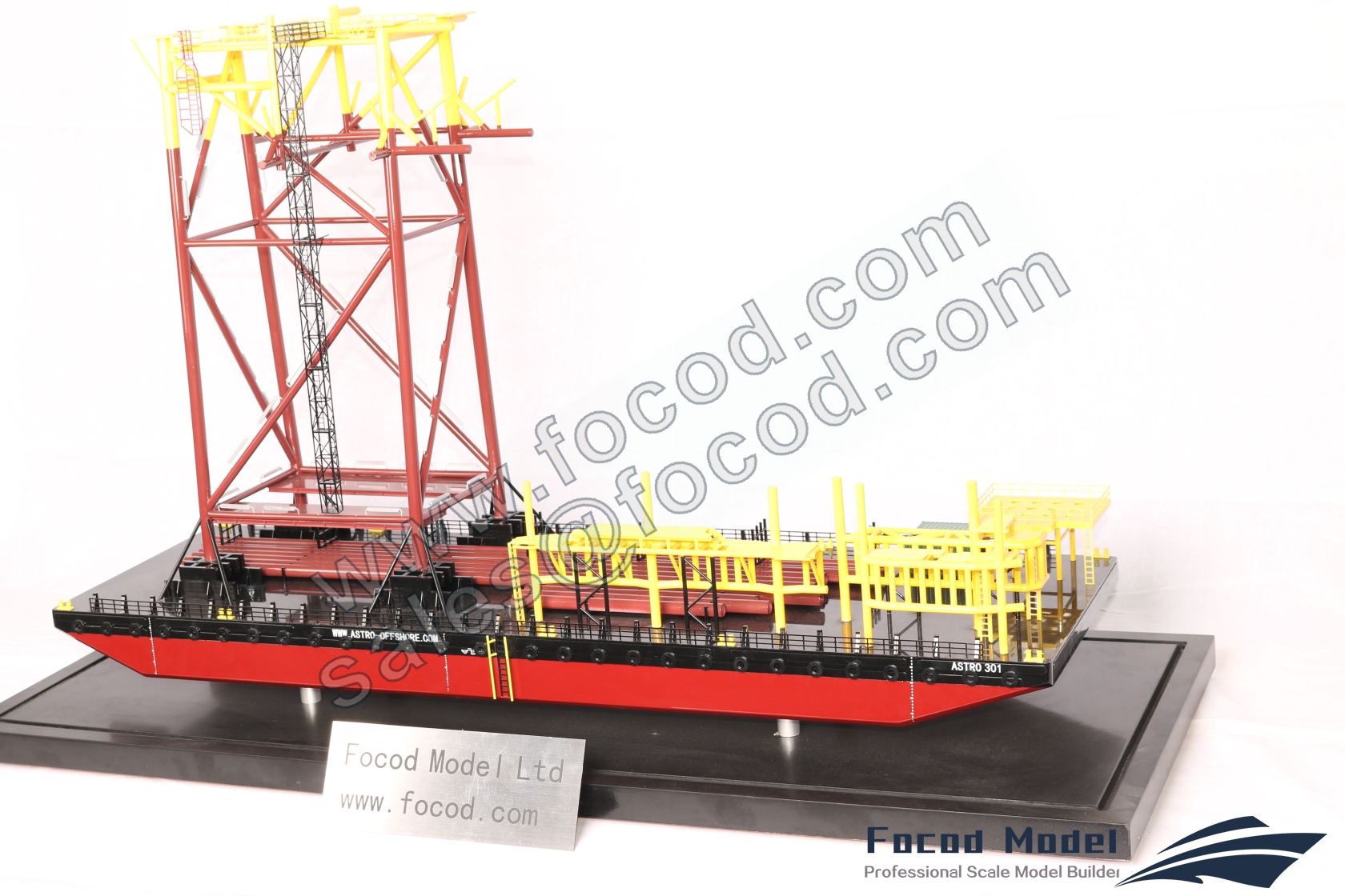 customized model of 91m barge with jacket